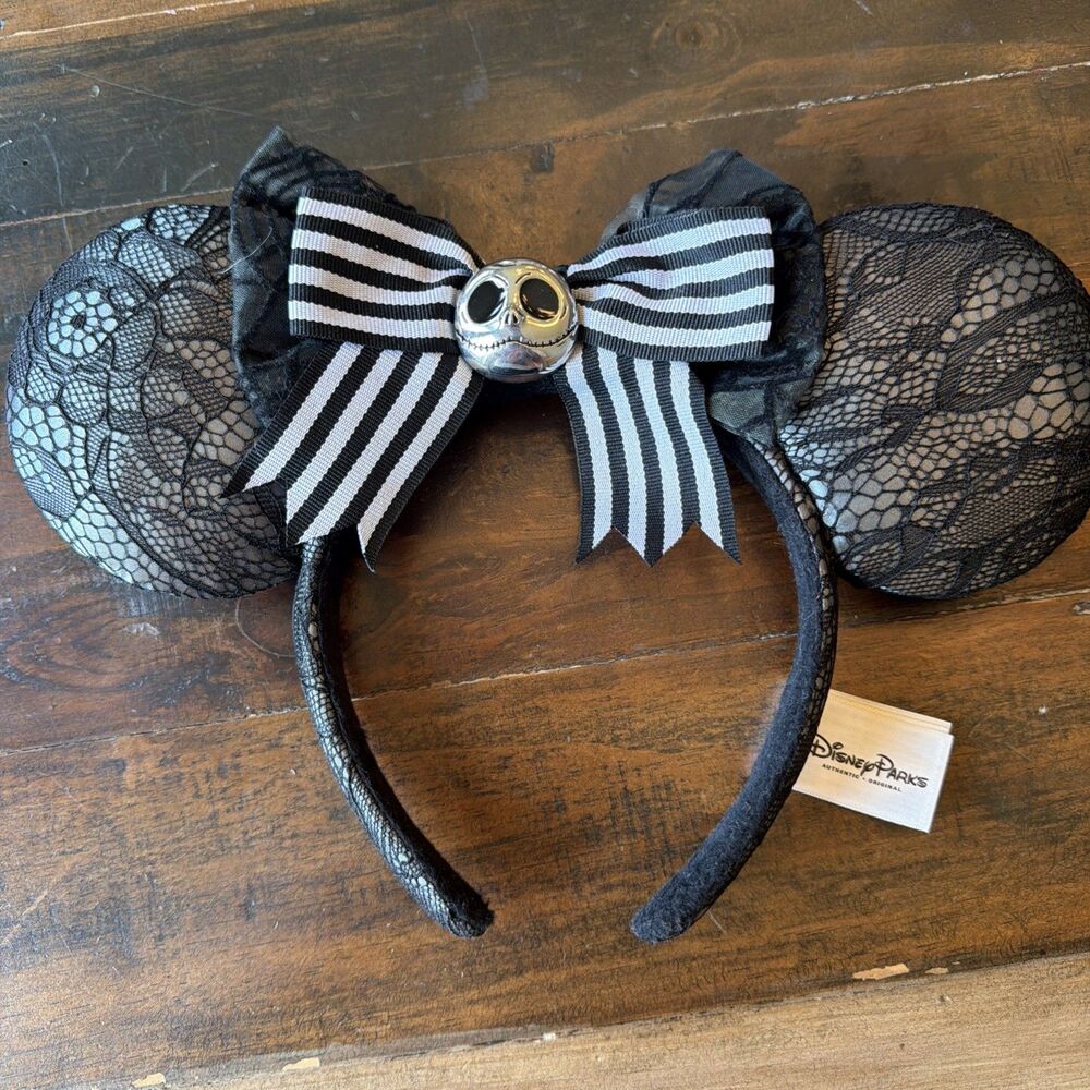 Disney Parks Nightmare Before Christmas Jack Minnie Mouse Lace Ears No Feathers